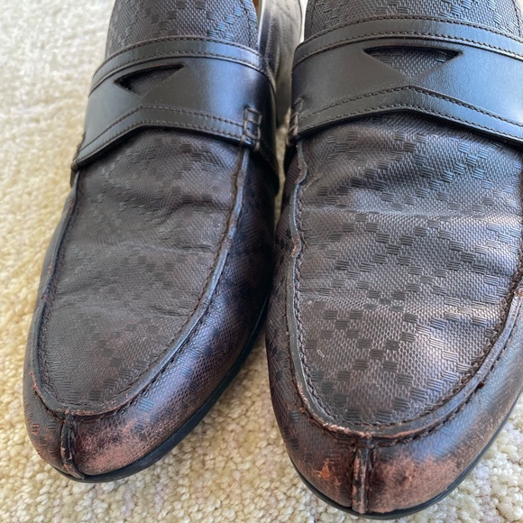 Gucci Men’s Brown Diamante Leather Penny Slip On Driving Loafers Size 11 US - Picture 12 of 15